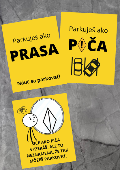 Balíček parkovacích samolepiek